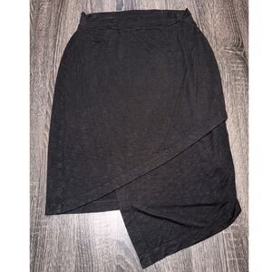 Dolan T-Shirt Made in Los Angeles Black Asymmetrical Wrap Skirt Sustainable M